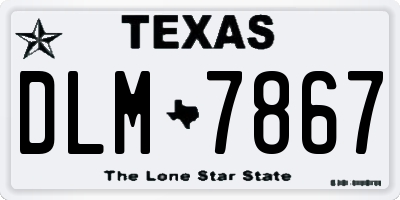 TX license plate DLM7867