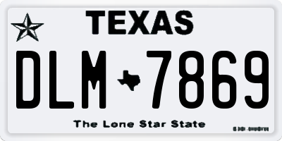 TX license plate DLM7869