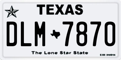 TX license plate DLM7870