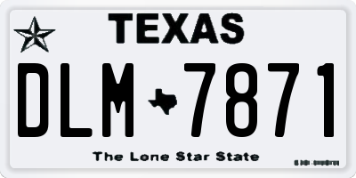 TX license plate DLM7871