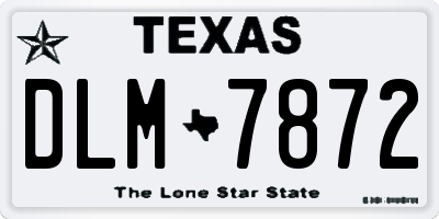 TX license plate DLM7872