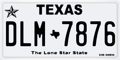 TX license plate DLM7876