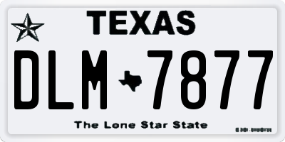TX license plate DLM7877