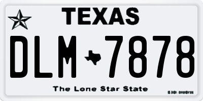 TX license plate DLM7878