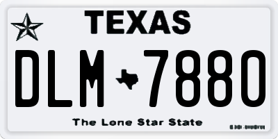 TX license plate DLM7880
