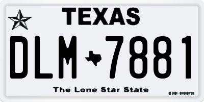 TX license plate DLM7881