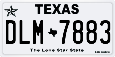 TX license plate DLM7883