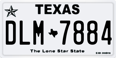 TX license plate DLM7884