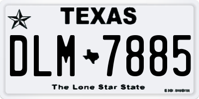 TX license plate DLM7885