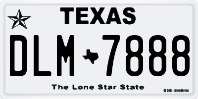 TX license plate DLM7888