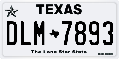 TX license plate DLM7893