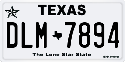 TX license plate DLM7894