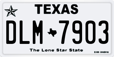 TX license plate DLM7903