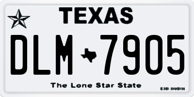 TX license plate DLM7905