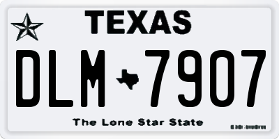 TX license plate DLM7907