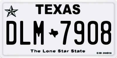 TX license plate DLM7908