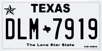 TX license plate DLM7919