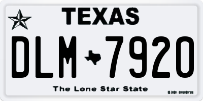 TX license plate DLM7920