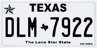 TX license plate DLM7922