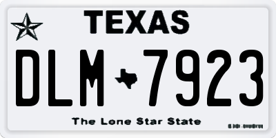 TX license plate DLM7923