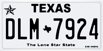 TX license plate DLM7924