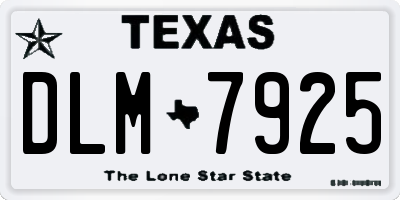TX license plate DLM7925