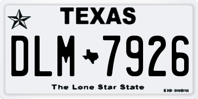 TX license plate DLM7926