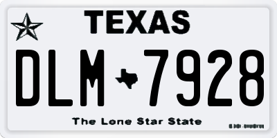 TX license plate DLM7928