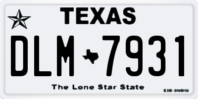 TX license plate DLM7931