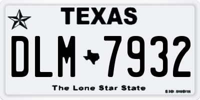 TX license plate DLM7932