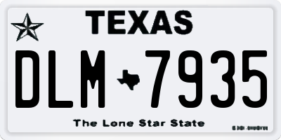 TX license plate DLM7935