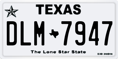 TX license plate DLM7947