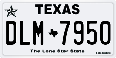 TX license plate DLM7950