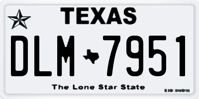 TX license plate DLM7951