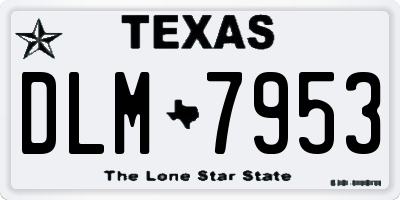 TX license plate DLM7953