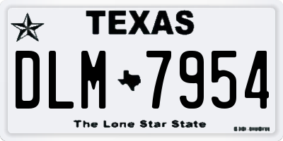 TX license plate DLM7954