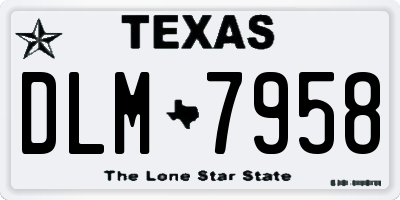 TX license plate DLM7958