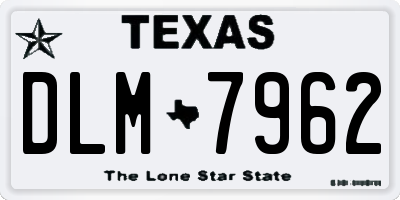 TX license plate DLM7962