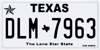TX license plate DLM7963