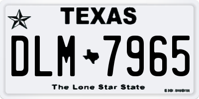 TX license plate DLM7965