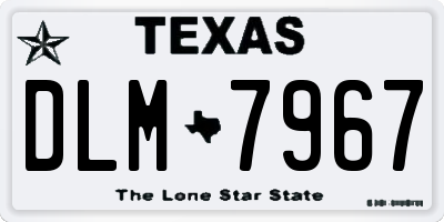 TX license plate DLM7967