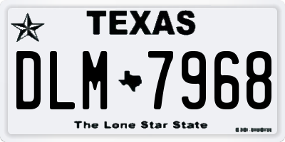 TX license plate DLM7968