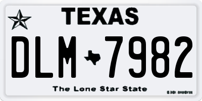 TX license plate DLM7982