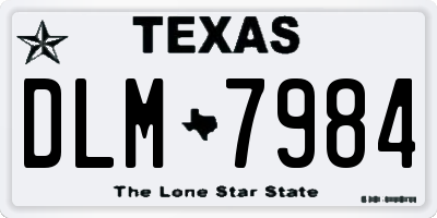 TX license plate DLM7984