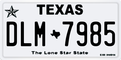 TX license plate DLM7985
