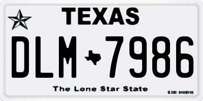 TX license plate DLM7986