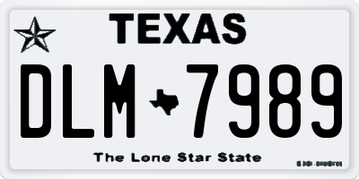 TX license plate DLM7989