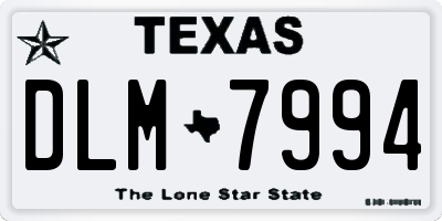 TX license plate DLM7994
