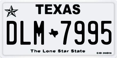 TX license plate DLM7995