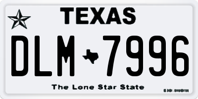 TX license plate DLM7996
